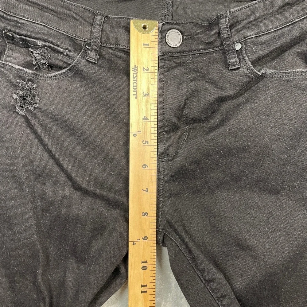 Articles of Society Black Skinny Jeans Distressed Raw Hem Women's Size 30